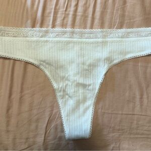 Victoria's Secret Lace Trim White Thong